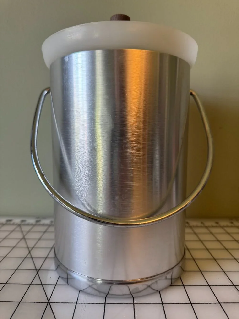 Vintage Kromex Aluminum Ice Bucket MCM Retro Barware Made in USA
